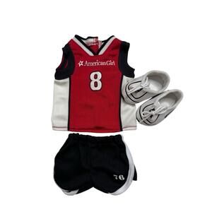 AMERICAN GIRL Innerstar Basketball Outfit Top Shorts Sneakers Red Black White